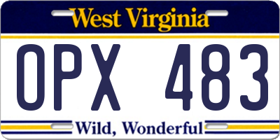 WV license plate OPX483