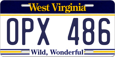 WV license plate OPX486