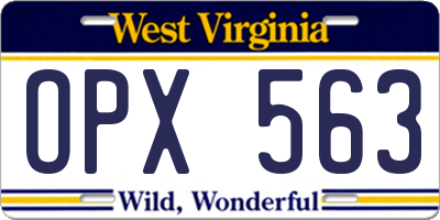 WV license plate OPX563