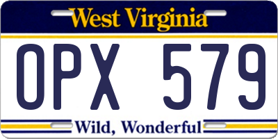 WV license plate OPX579
