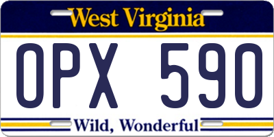 WV license plate OPX590