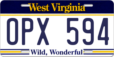 WV license plate OPX594