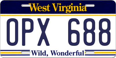 WV license plate OPX688