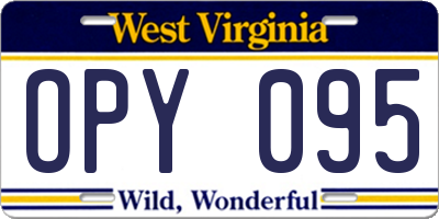 WV license plate OPY095