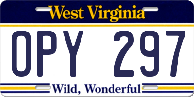 WV license plate OPY297