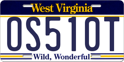 WV license plate OS510T