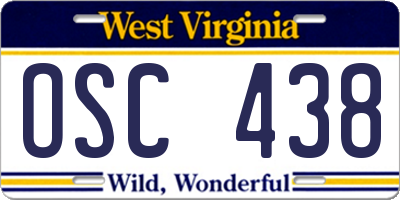 WV license plate OSC438