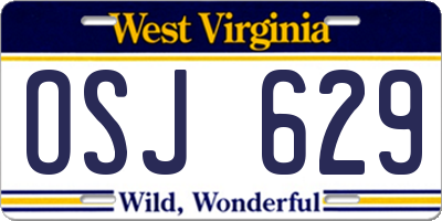 WV license plate OSJ629