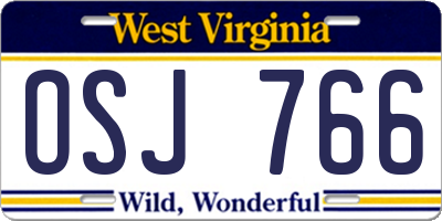 WV license plate OSJ766