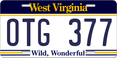 WV license plate OTG377