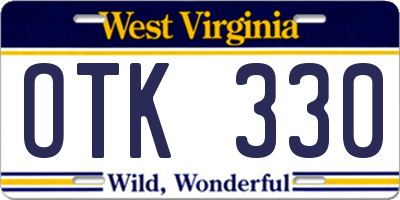 WV license plate OTK330