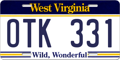 WV license plate OTK331
