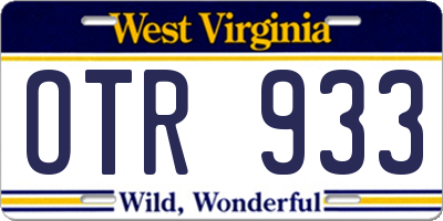 WV license plate OTR933