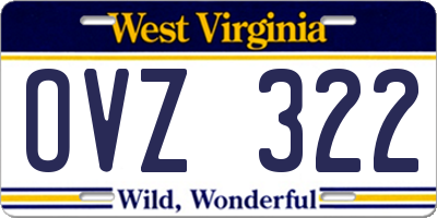 WV license plate OVZ322