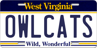 WV license plate OWLCATS