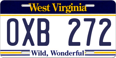 WV license plate OXB272