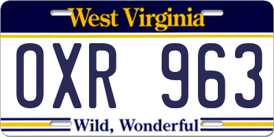 WV license plate OXR963
