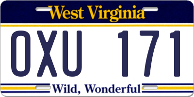WV license plate OXU171