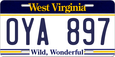 WV license plate OYA897