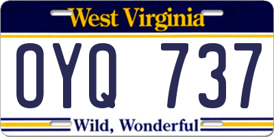 WV license plate OYQ737