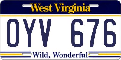 WV license plate OYV676