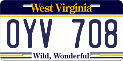 WV license plate OYV708