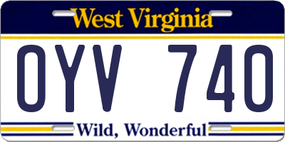 WV license plate OYV740