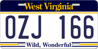 WV license plate OZJ166