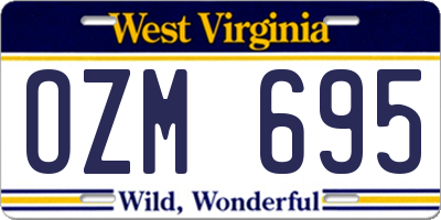 WV license plate OZM695