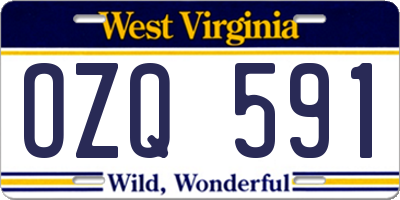 WV license plate OZQ591