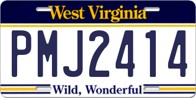 WV license plate PMJ2414