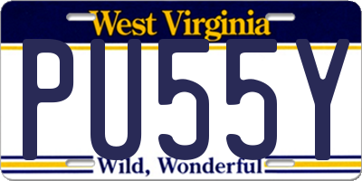 WV license plate PU55Y