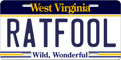 WV license plate RATFOOL