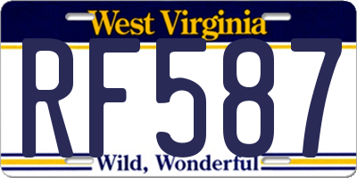 WV license plate RF587