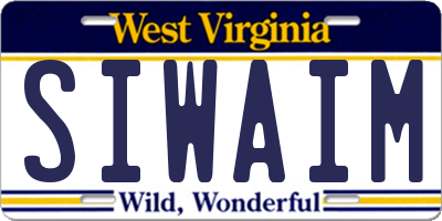 WV license plate SIWAIM