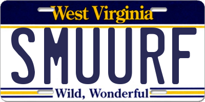 WV license plate SMUURF