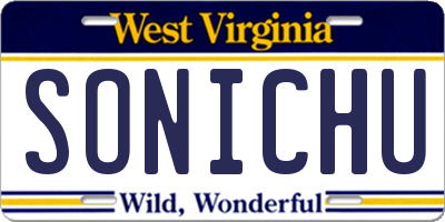 WV license plate SONICHU