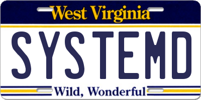 WV license plate SYSTEMD