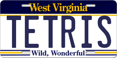 WV license plate TETRIS