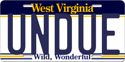 WV license plate UNDUE