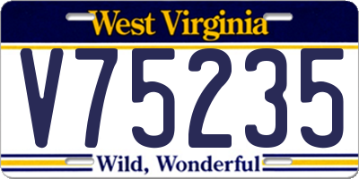 WV license plate V75235