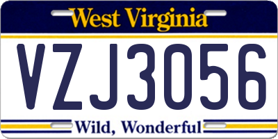 WV license plate VZJ3056