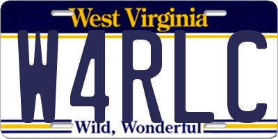 WV license plate W4RLC