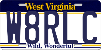 WV license plate W8RLC