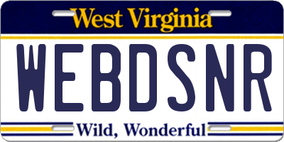 WV license plate WEBDSNR