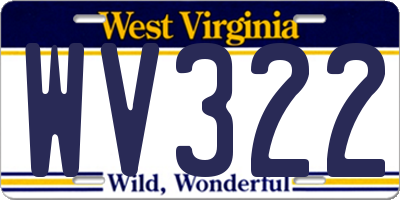 WV license plate WV322