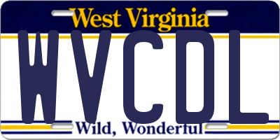 WV license plate WVCDL