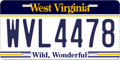 WV license plate WVL4478