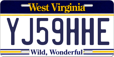 WV license plate YJ59HHE