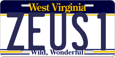 WV license plate ZEUS1